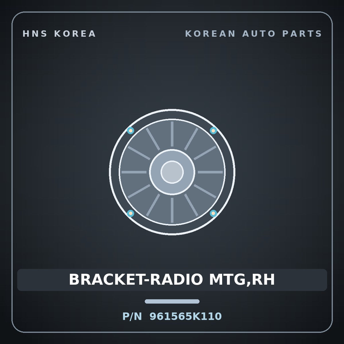 Genuine Mobis BRACKET-RADIO MTG,RH 961565K110 for County 2004 HNS Parts Korea