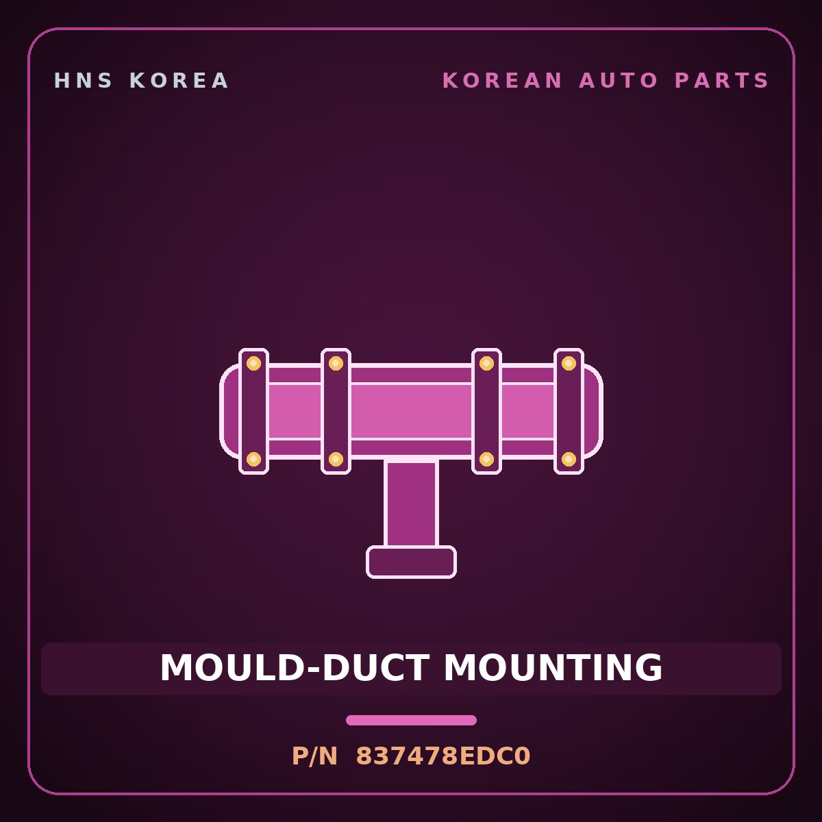 Genuine Mobis MOULD-DUCT MOUNTING 837478EDC0 for Universe 2019 HNS Parts Korea