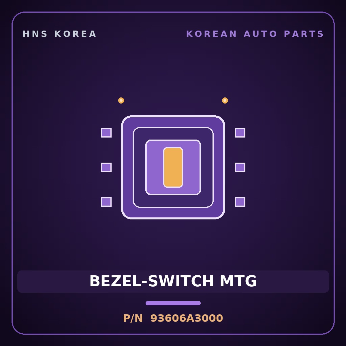 Genuine Mobis BEZEL-SWITCH MTG 93606A3000 for Ray 2011 HNS Parts Korea
