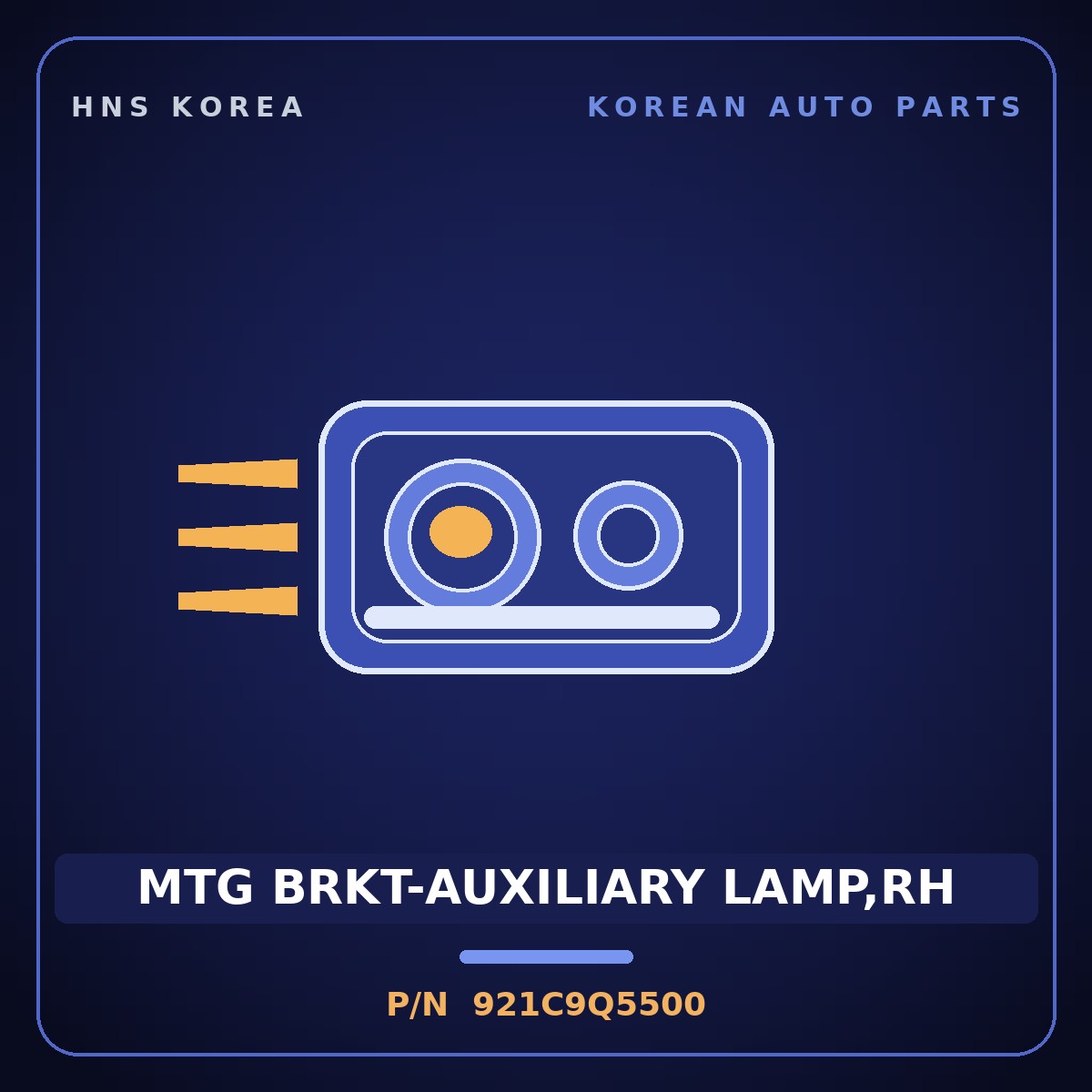Genuine Mobis MTG BRKT-AUXILIARY LAMP,RH 921C9Q5500 for Seltos 2023 HNS Parts Korea