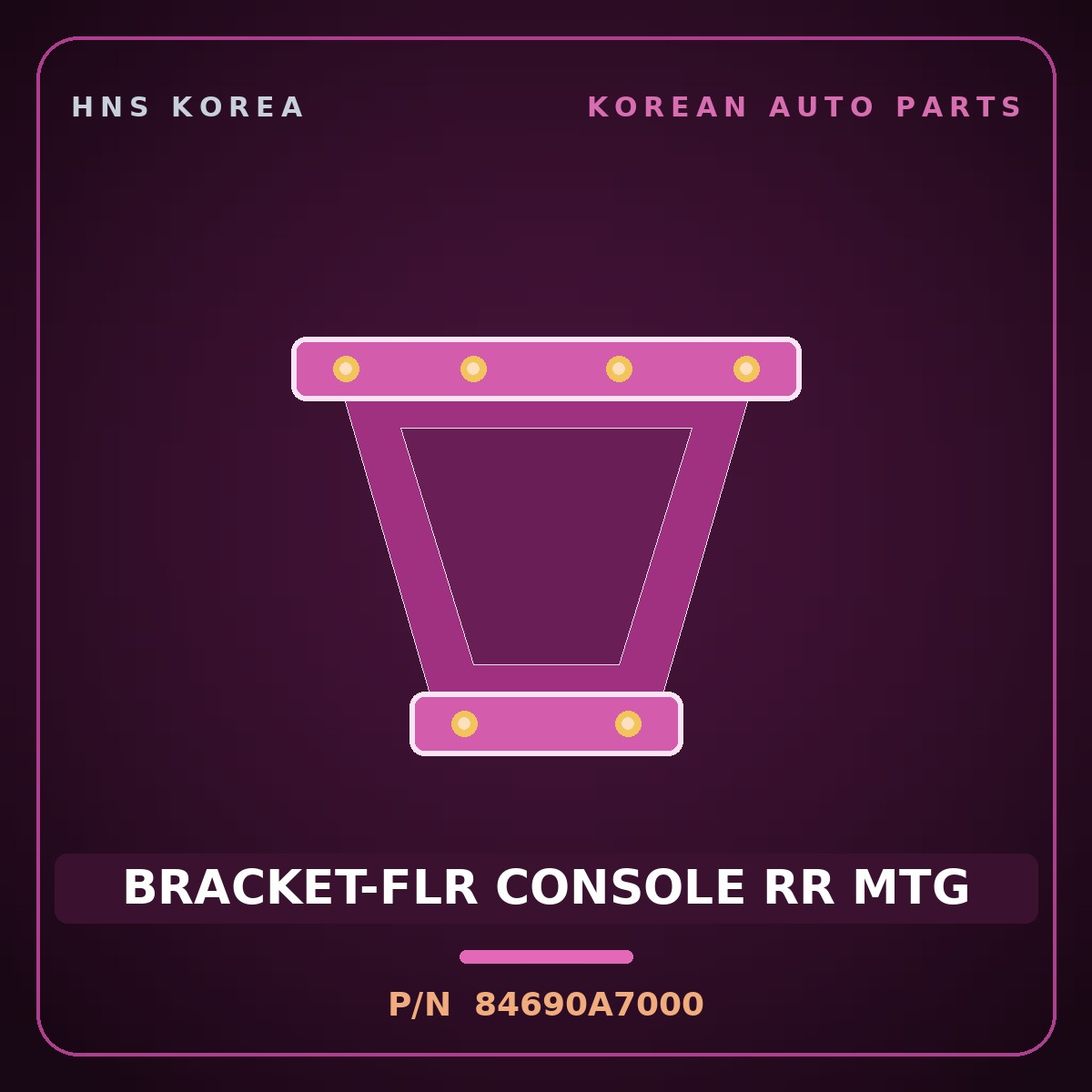 Genuine Mobis BRACKET-FLR CONSOLE RR MTG 84690A7000 for K3 2012 HNS Parts Korea