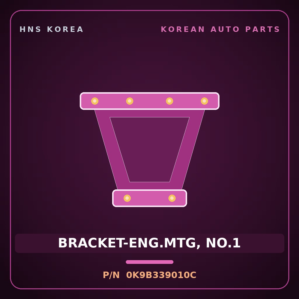 Genuine Mobis BRACKET-ENG.MTG, NO.1 0K9B339010C for Credos 1997 HNS Parts Korea