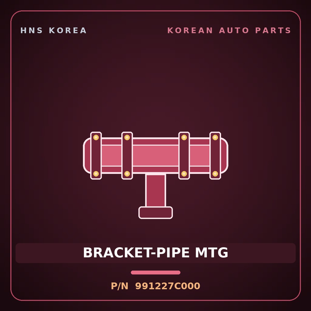 Genuine Mobis BRACKET-PIPE MTG 991227C000 for Power Truck 2004 HNS Parts Korea