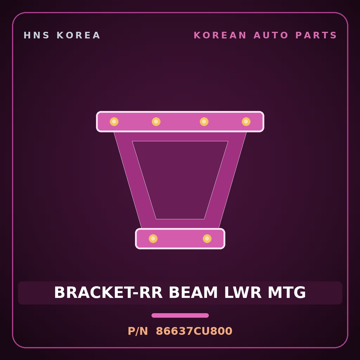 Genuine Mobis BRACKET-RR BEAM LWR MTG 86637CU800 for Genesis GV60 2025 HNS Parts Korea