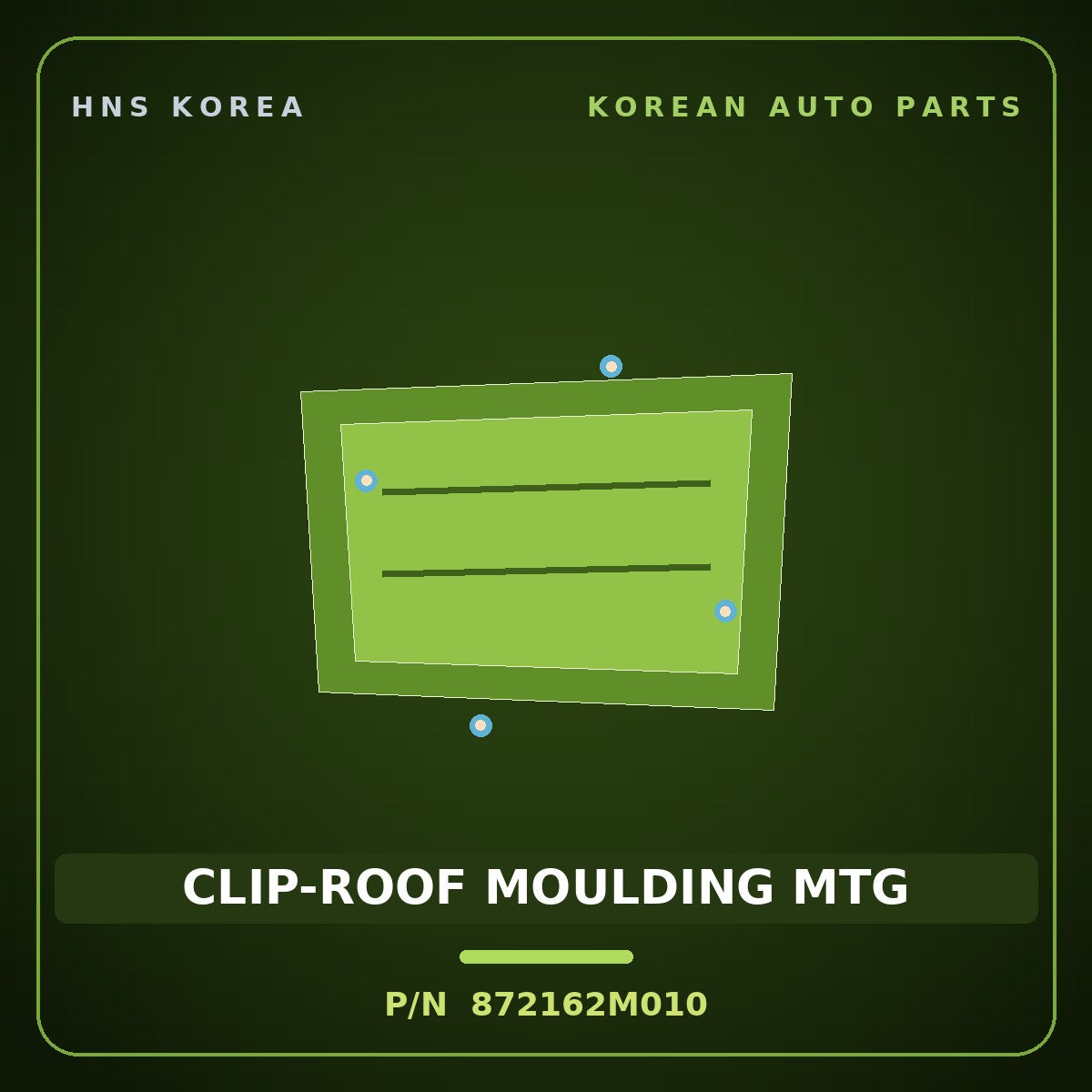 Genuine Mobis CLIP-ROOF MOULDING MTG 872162M010 for Genesis Coupe 2008 HNS Parts Korea