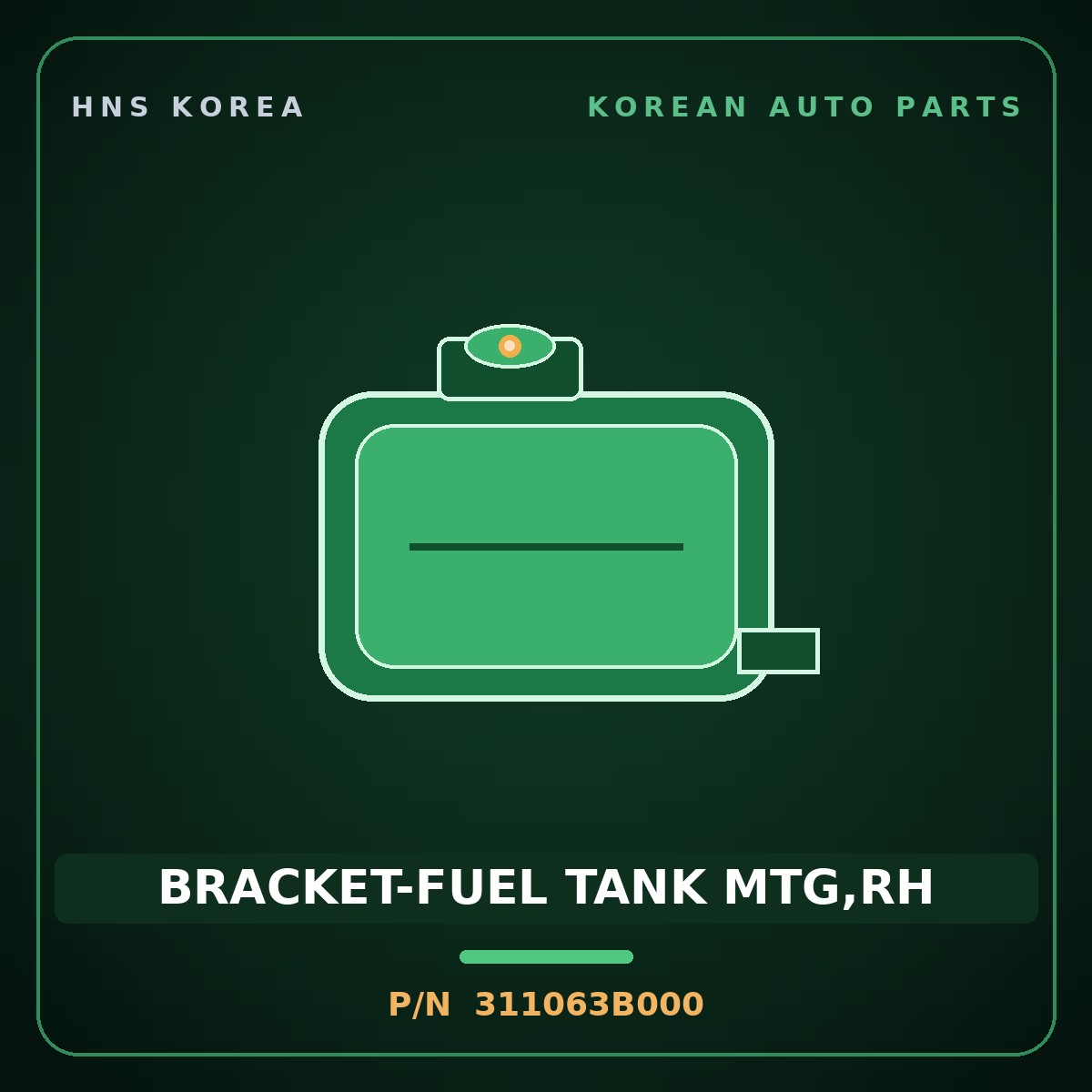 Genuine Mobis BRACKET-FUEL TANK MTG,RH 311063B000 for Equus 1999 HNS Parts Korea