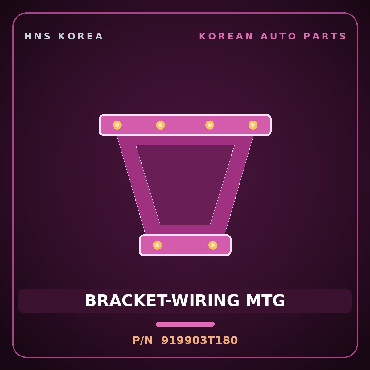 Genuine Mobis BRACKET-WIRING MTG 919903T180 for K9 2015 HNS Parts Korea