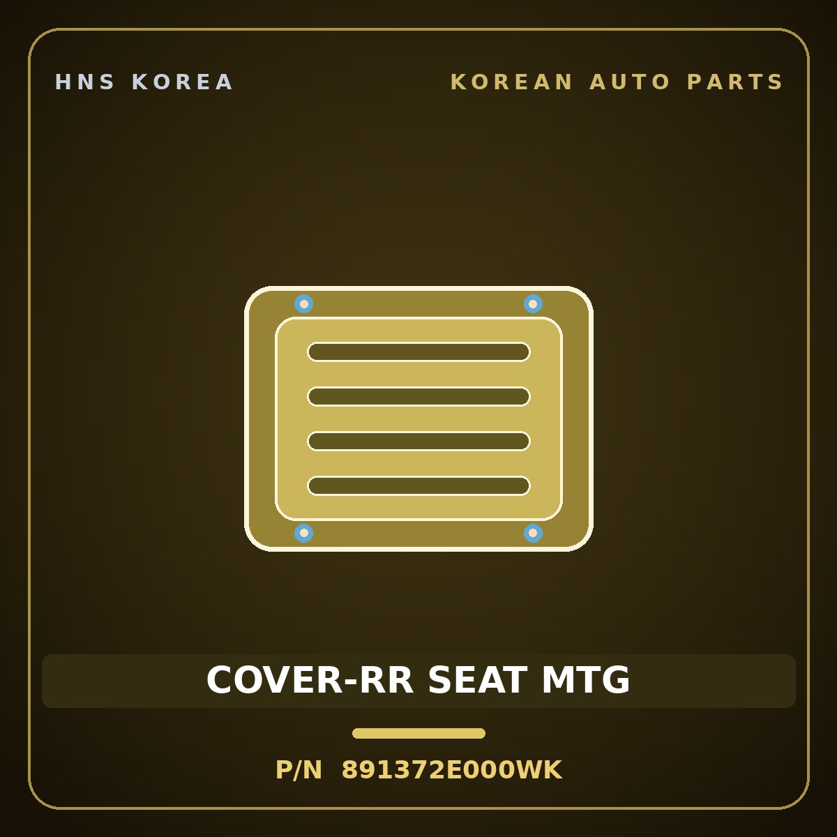Genuine Mobis COVER-RR SEAT MTG 891372E000WK for Tucson 2006 HNS Parts Korea