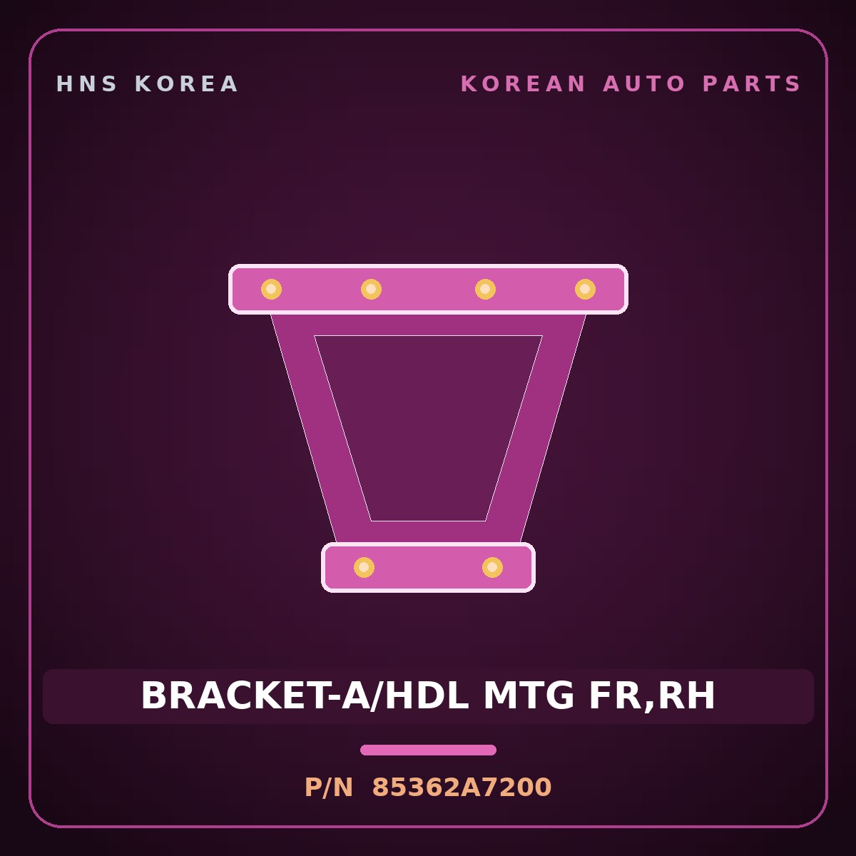 Genuine Mobis BRACKET-A/HDL MTG FR,RH 85362A7200 for K3 2012 HNS Parts Korea