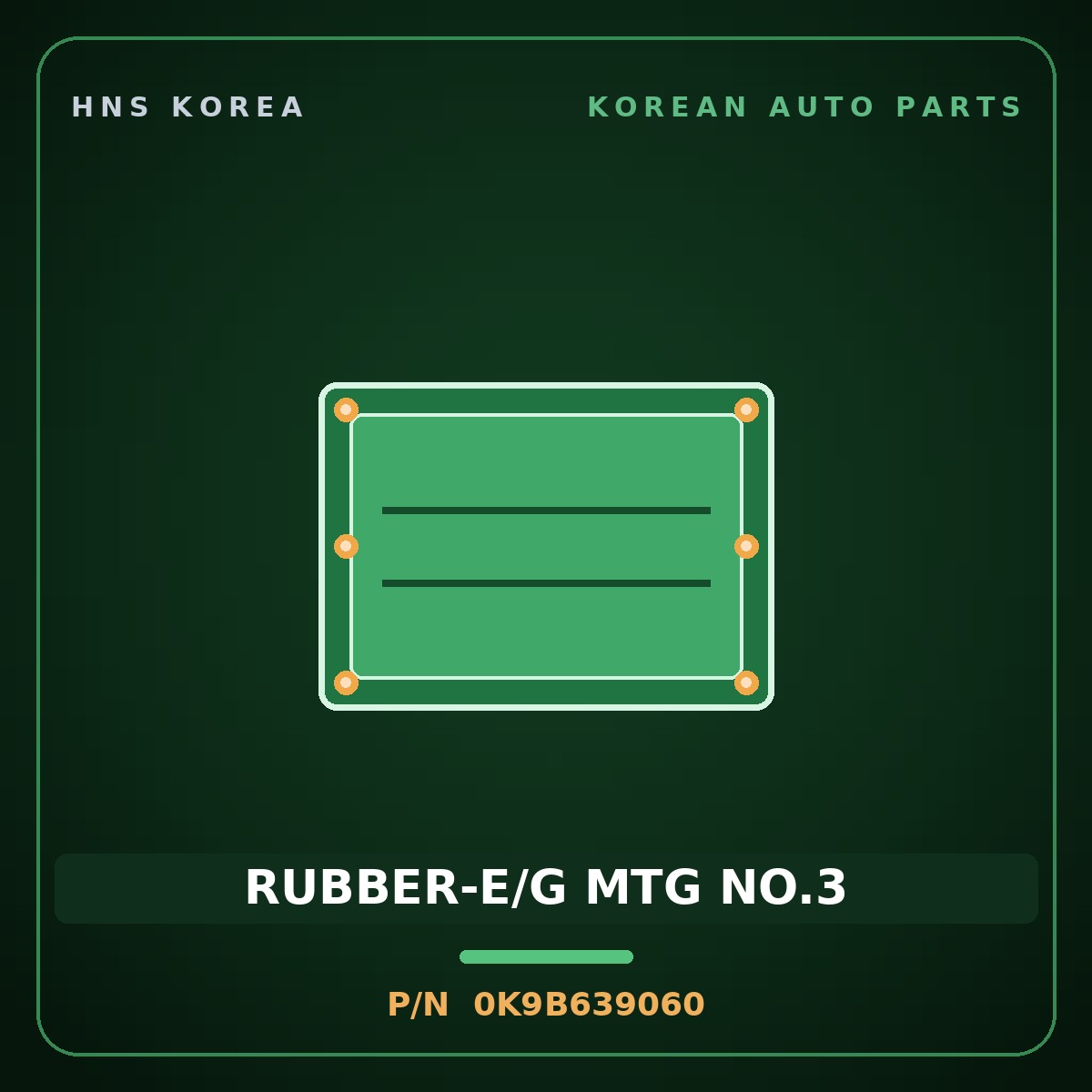 Genuine Mobis RUBBER-E/G MTG NO.3 0K9B639060 for Credos 1997 HNS Parts Korea