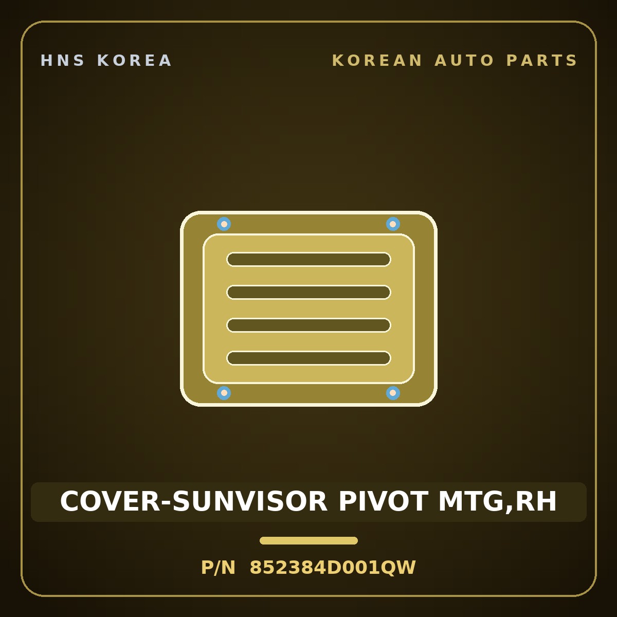 Genuine Mobis COVER-SUNVISOR PIVOT MTG,RH 852384D001QW for Carnival 2006 HNS Parts Korea