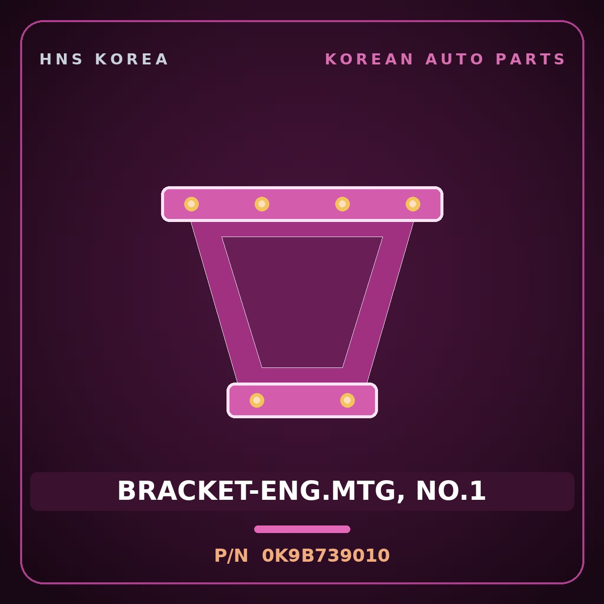 Genuine Mobis BRACKET-ENG.MTG, NO.1 0K9B739010 for Credos 1997 HNS Parts Korea