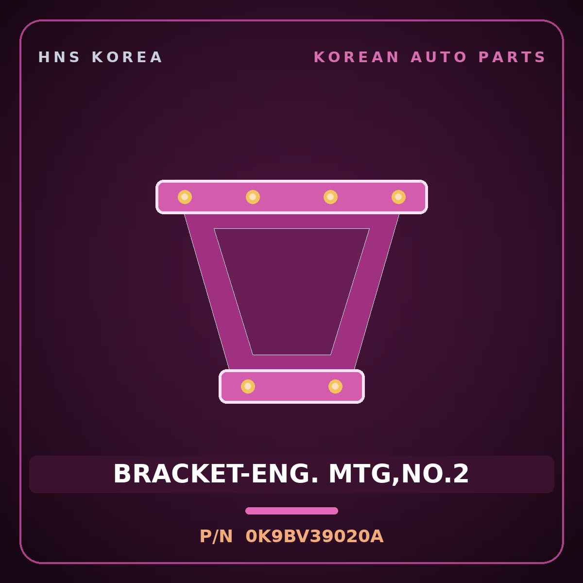 Genuine Mobis BRACKET-ENG. MTG,NO.2 0K9BV39020A for Credos 1997 HNS Parts Korea