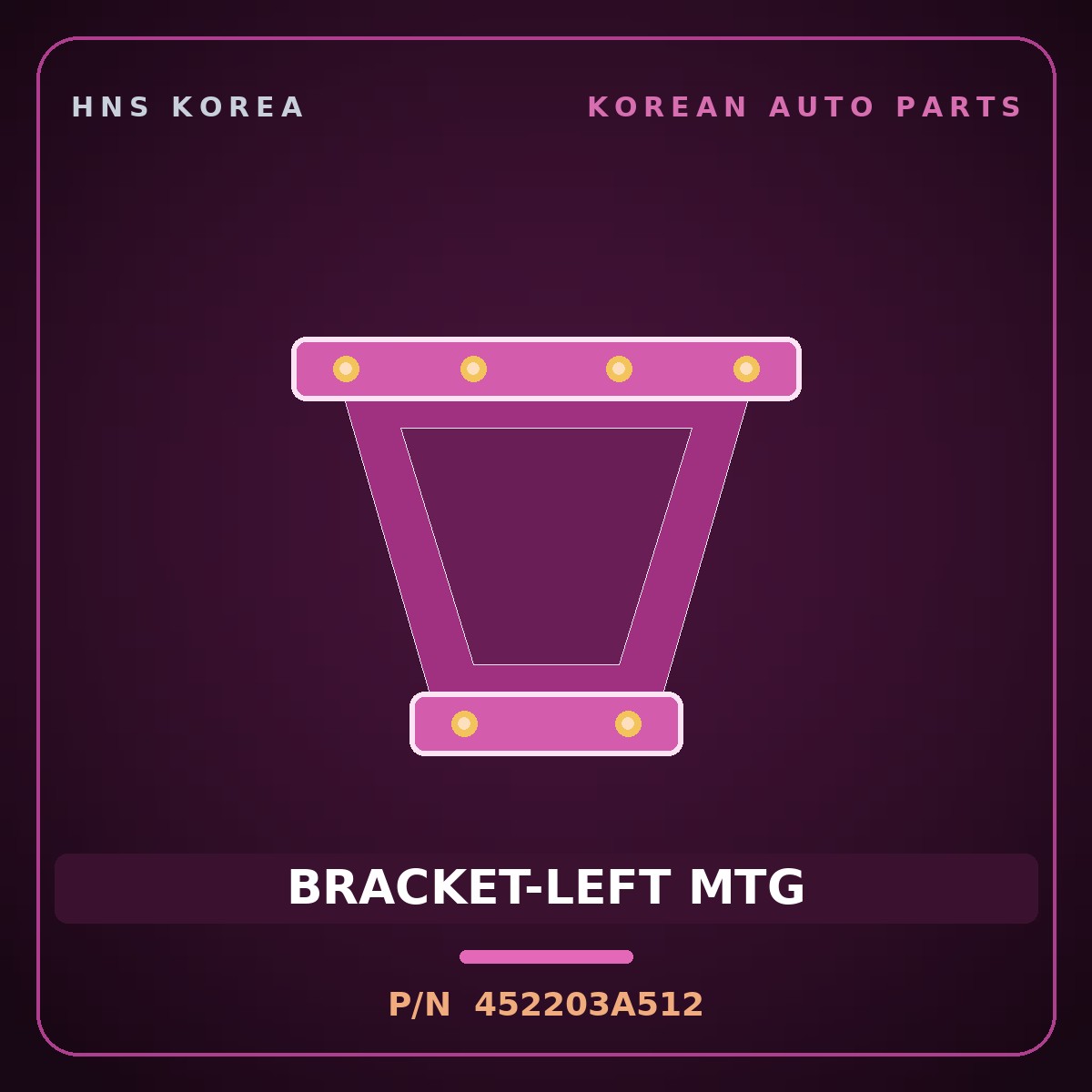 Genuine Mobis BRACKET-LEFT MTG 452203A512 for Equus 2006 HNS Parts Korea