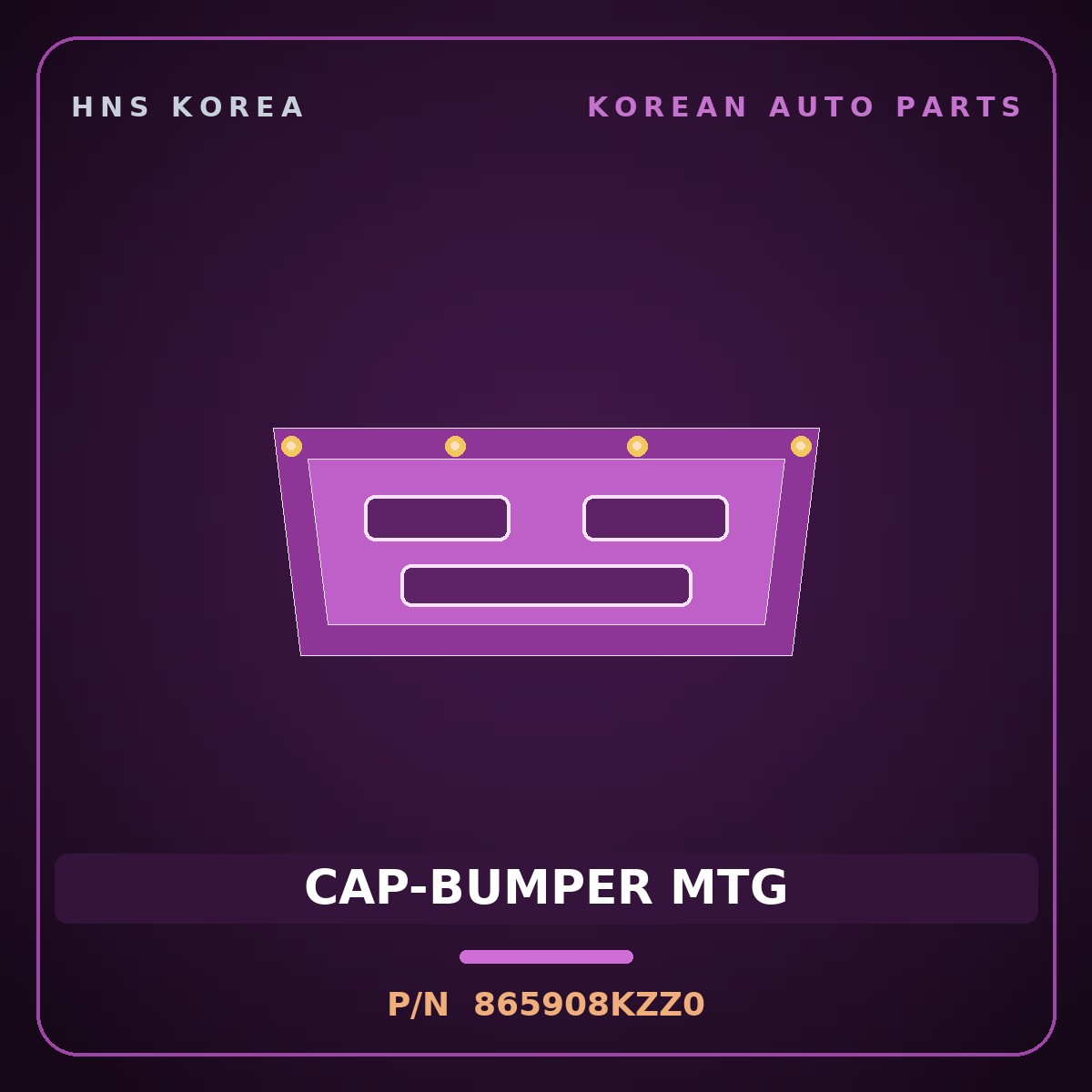 Genuine Mobis CAP-BUMPER MTG 865908KZZ0 for Aero City 2008 HNS Parts Korea