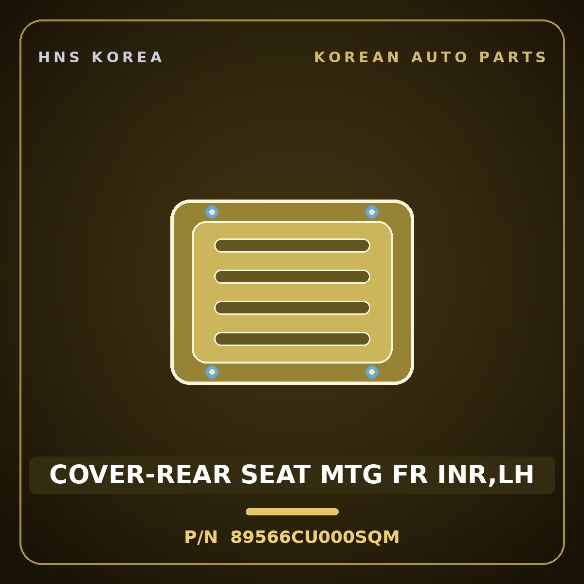 Genuine Mobis COVER-REAR SEAT MTG FR INR,LH 89566CU000SQM for Genesis GV60 2025 HNS Parts Korea