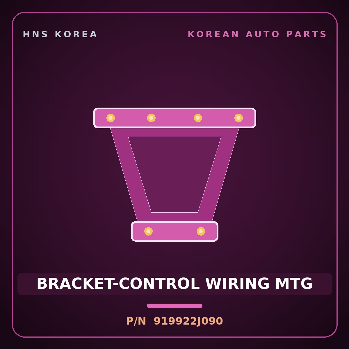 Genuine Mobis BRACKET-CONTROL WIRING MTG 919922J090 for Mohave 2007 HNS Parts Korea