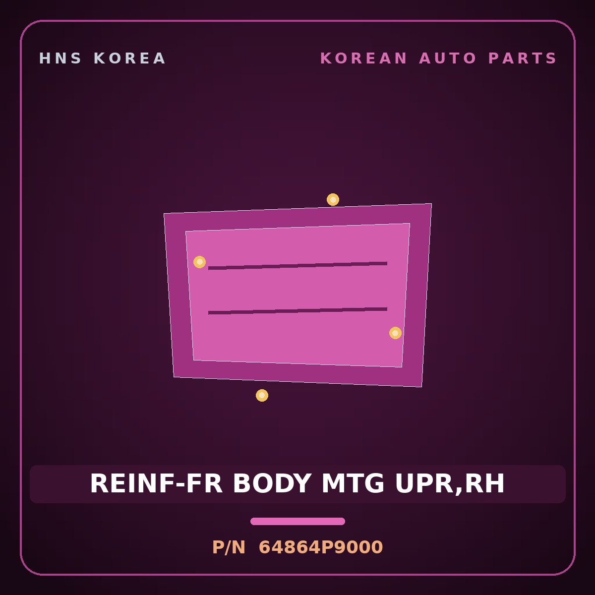 Genuine Mobis REINF-FR BODY MTG UPR,RH 64864P9000 for Palisade 2025 HNS Parts Korea