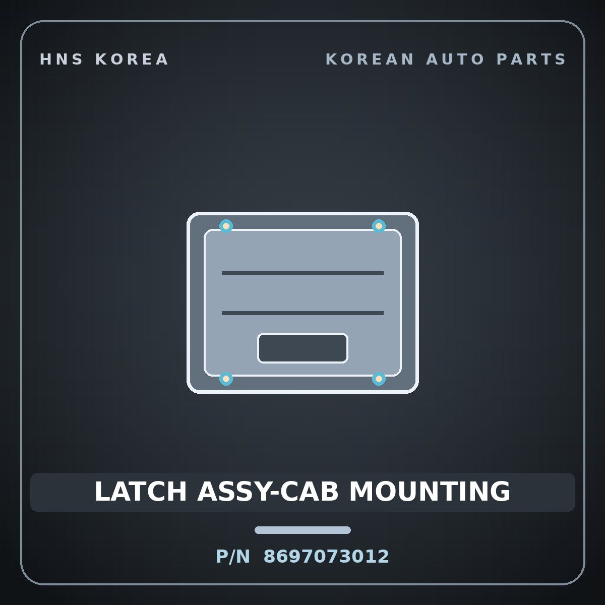 Genuine Mobis LATCH ASSY-CAB MOUNTING 8697073012 for 11-Ton Truck 1997 HNS Parts Korea