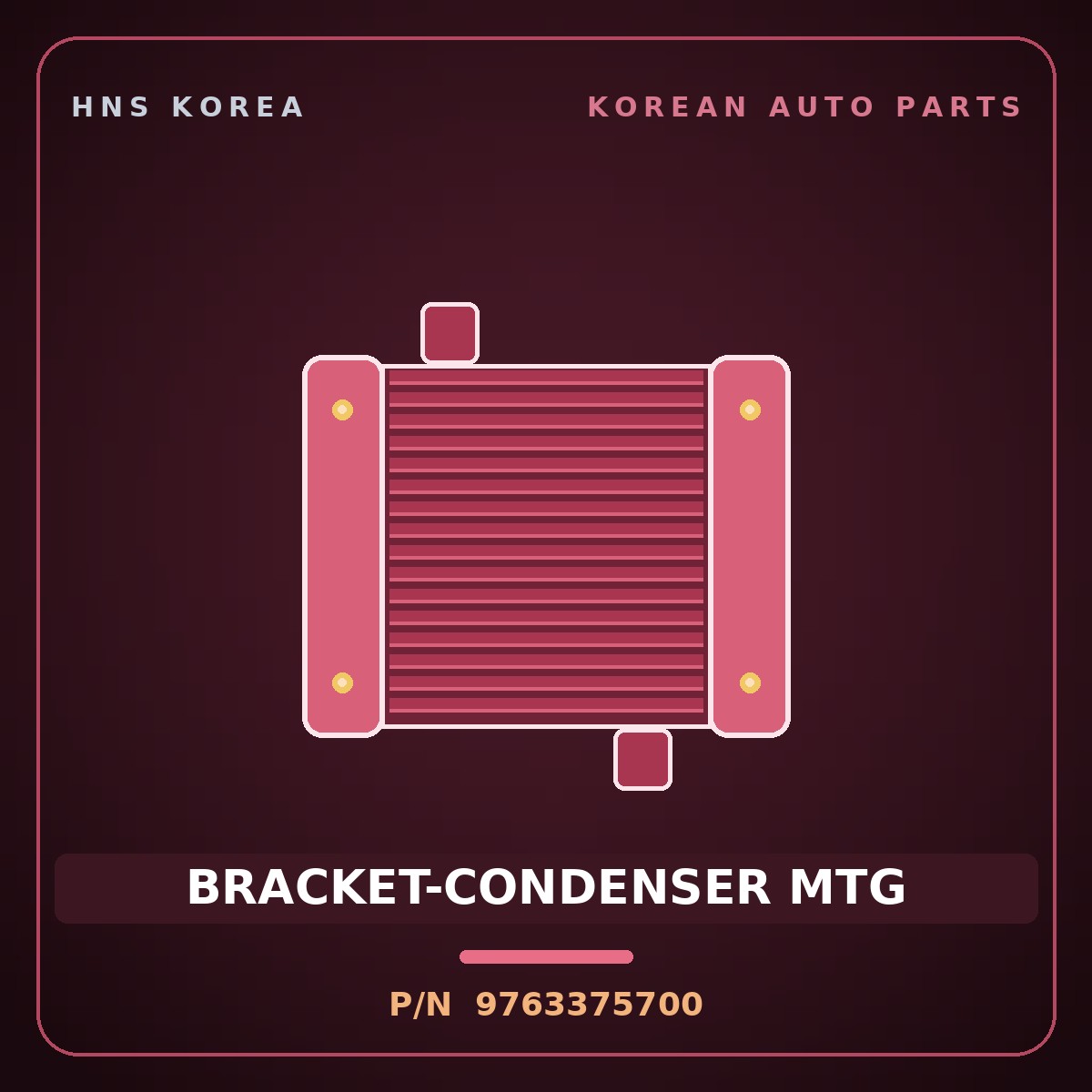 Genuine Mobis BRACKET-CONDENSER MTG 9763375700 for 11-Ton Truck 1998 HNS Parts Korea