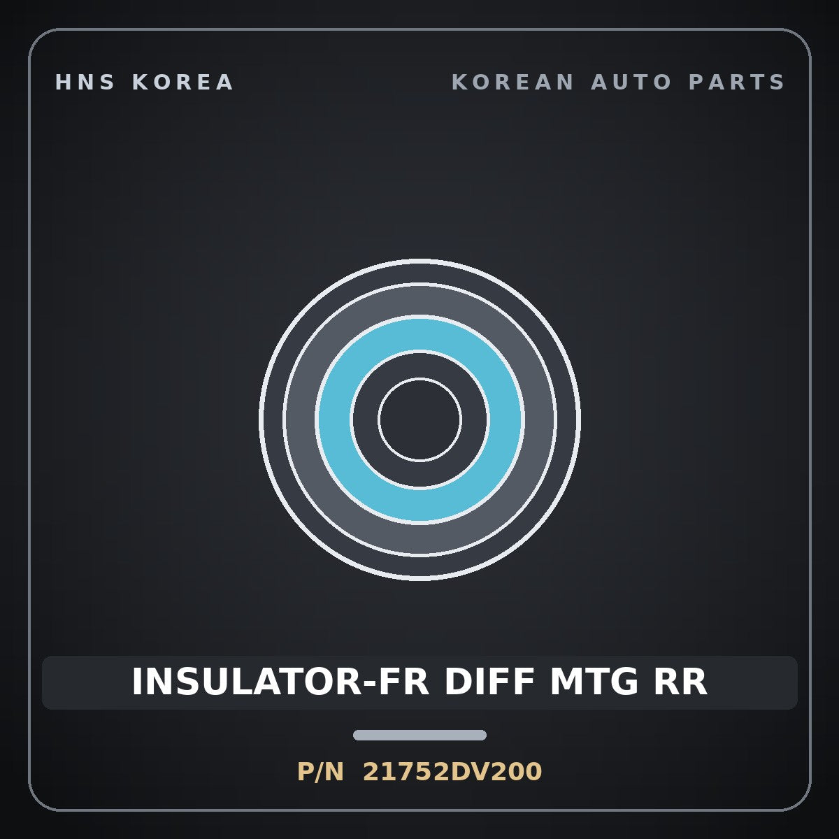 Genuine Mobis INSULATOR-FR DIFF MTG RR 21752DV200 for Tasman 2024 HNS Parts Korea