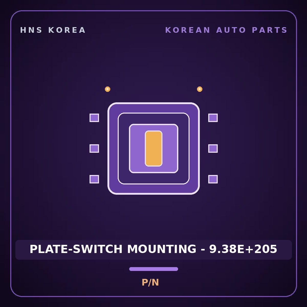 Genuine Mobis PLATE-SWITCH MOUNTING - 9.38E+205  for Express 2019 HNS Parts Korea