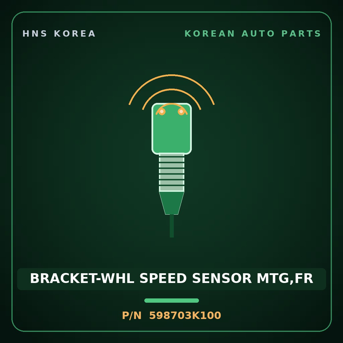 Genuine Mobis BRACKET-WHL SPEED SENSOR MTG,FR 598703K100 for Grandeur 2006 HNS Parts Korea