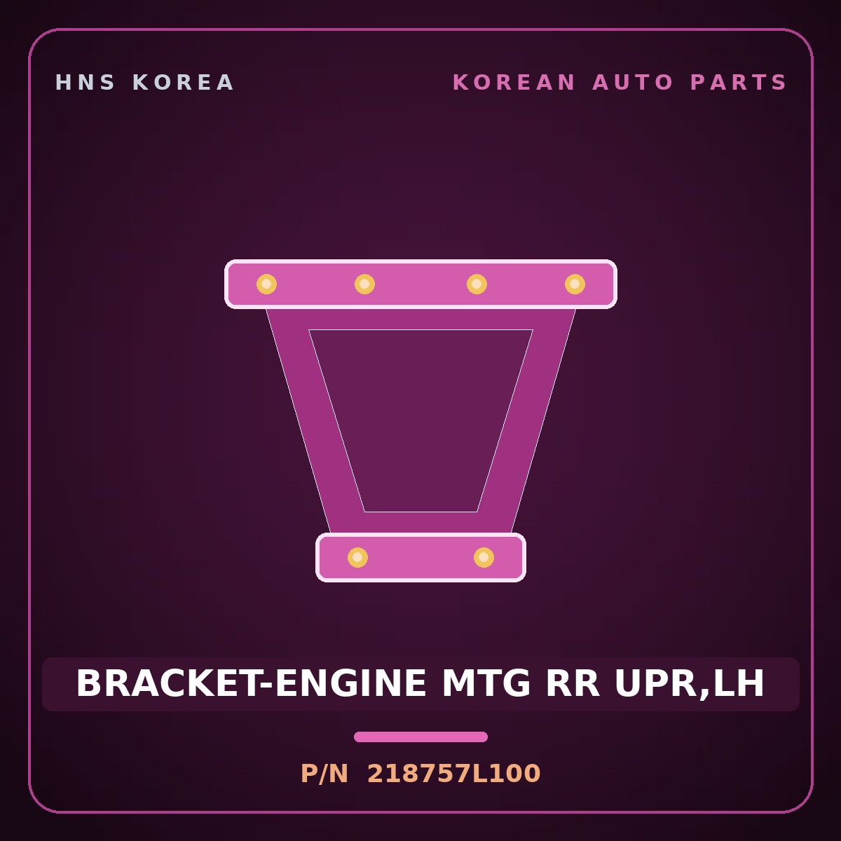 Genuine Mobis BRACKET-ENGINE MTG RR UPR,LH 218757L100 for Power Truck 2010 HNS Parts Korea