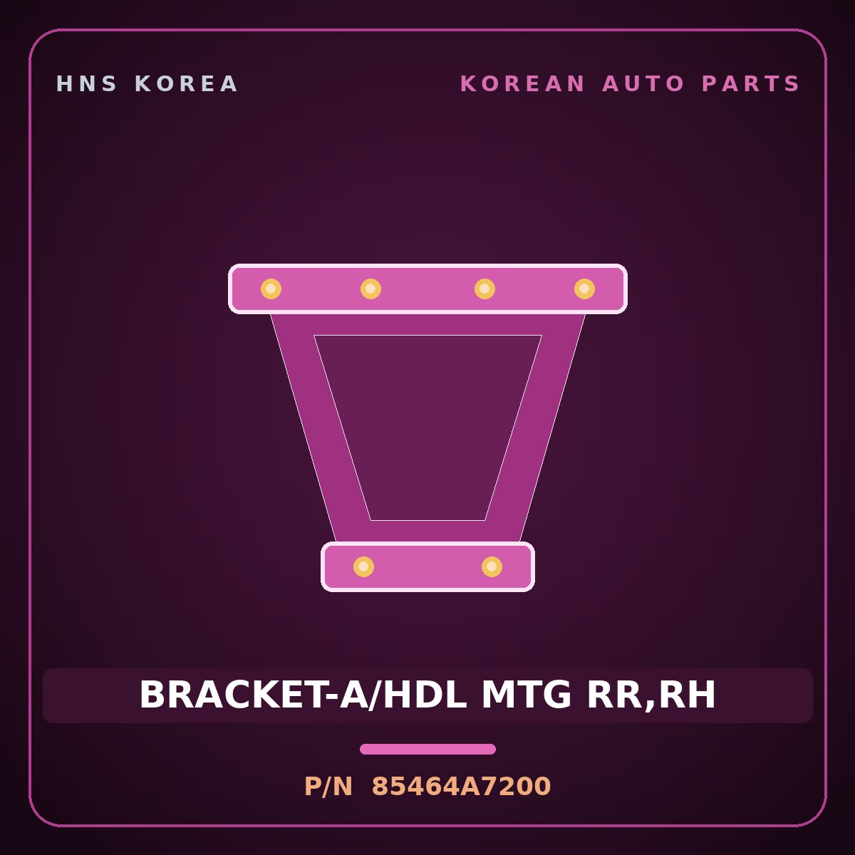 Genuine Mobis BRACKET-A/HDL MTG RR,RH 85464A7200 for K3 2012 HNS Parts Korea