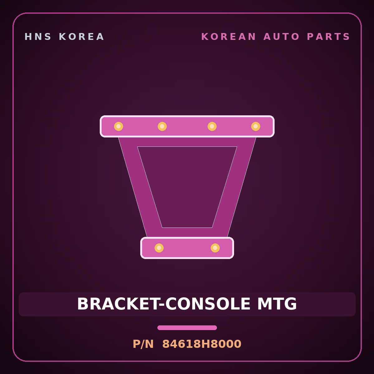 Genuine Mobis BRACKET-CONSOLE MTG 84618H8000 for Stonic 2017 HNS Parts Korea
