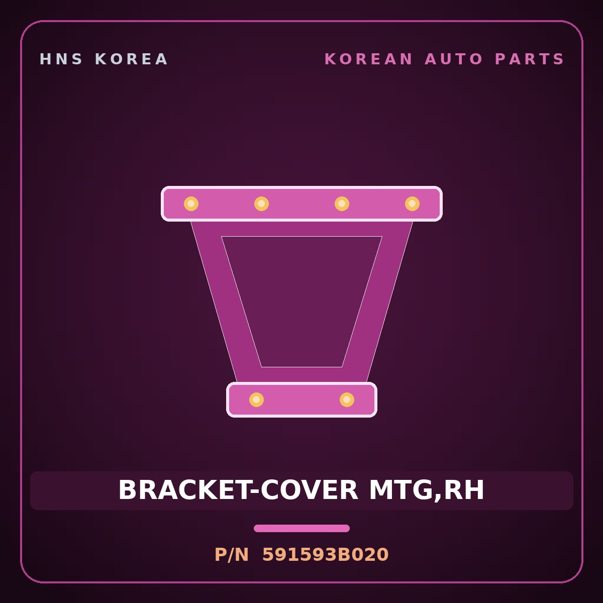 Genuine Mobis BRACKET-COVER MTG,RH 591593B020 for Equus 2006 HNS Parts Korea