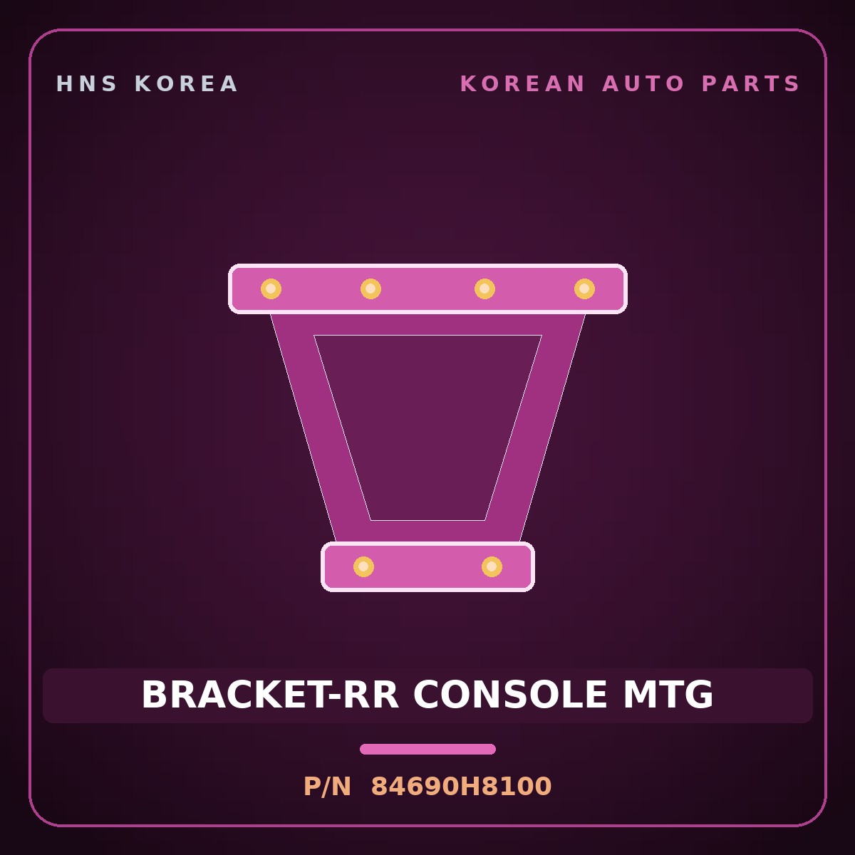 Genuine Mobis BRACKET-RR CONSOLE MTG 84690H8100 for Stonic 2017 HNS Parts Korea