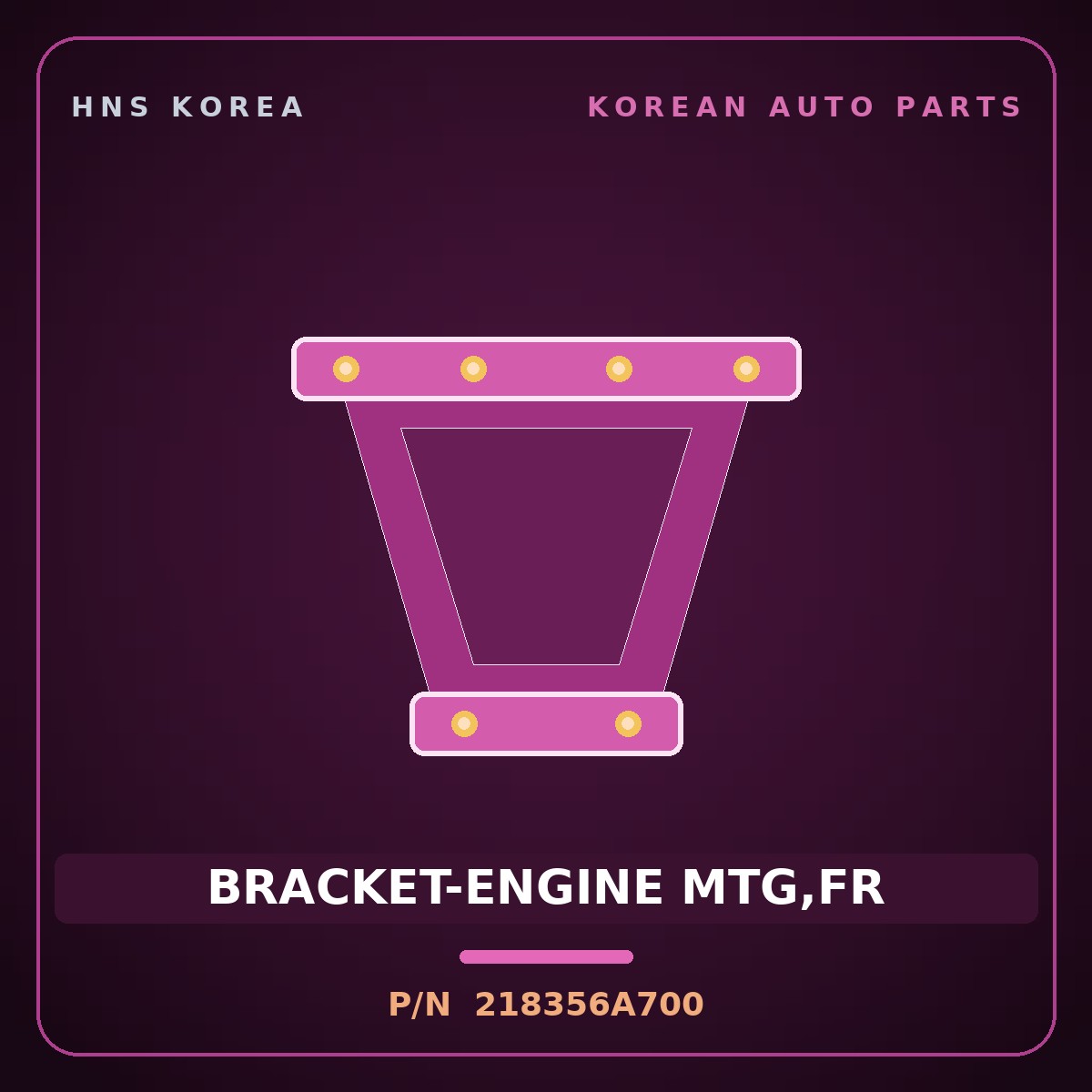 Genuine Mobis BRACKET-ENGINE MTG,FR 218356A700 for 5-Ton Truck 1997 HNS Parts Korea