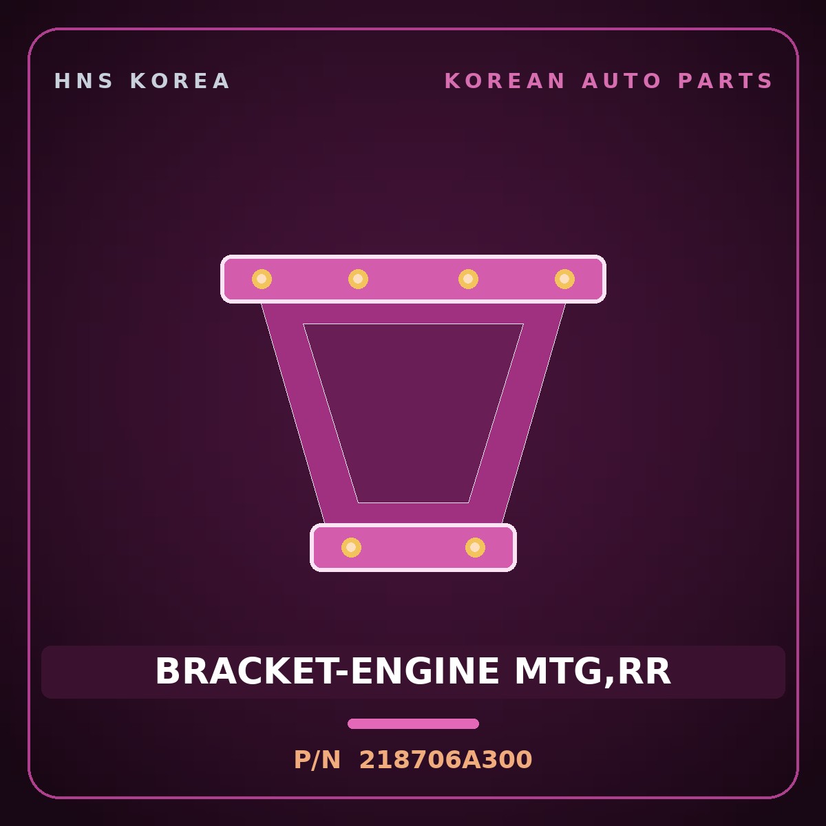 Genuine Mobis BRACKET-ENGINE MTG,RR 218706A300 for 5-Ton Truck 1997 HNS Parts Korea