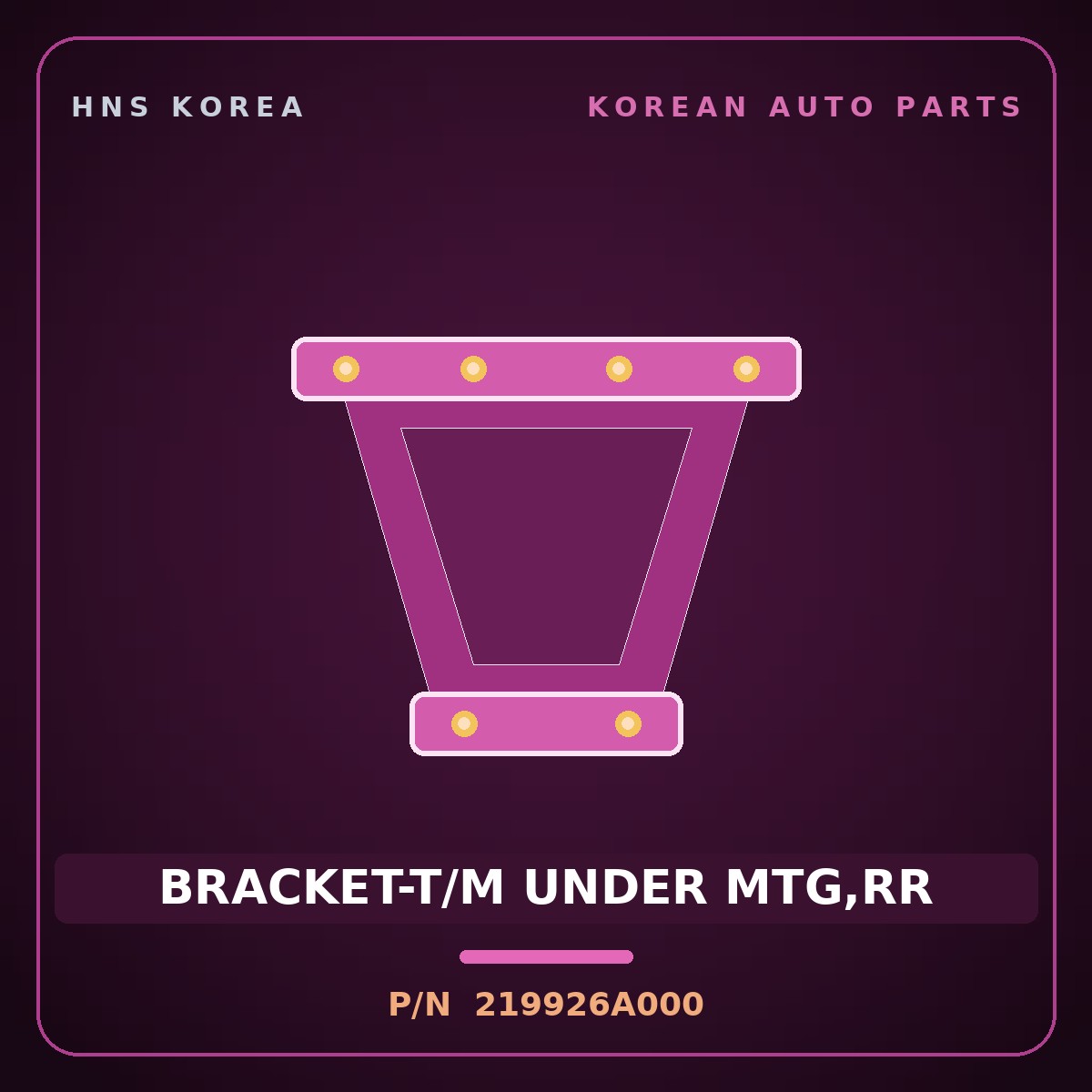 Genuine Mobis BRACKET-T/M UNDER MTG,RR 219926A000 for 5-Ton Truck 1997 HNS Parts Korea