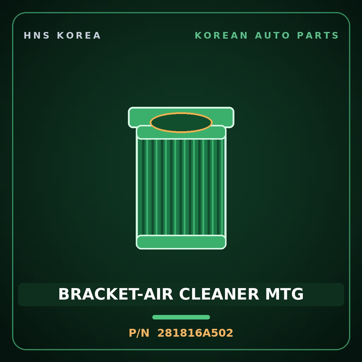 Genuine Mobis BRACKET-AIR CLEANER MTG 281816A502 for 5-Ton Truck 1997 HNS Parts Korea