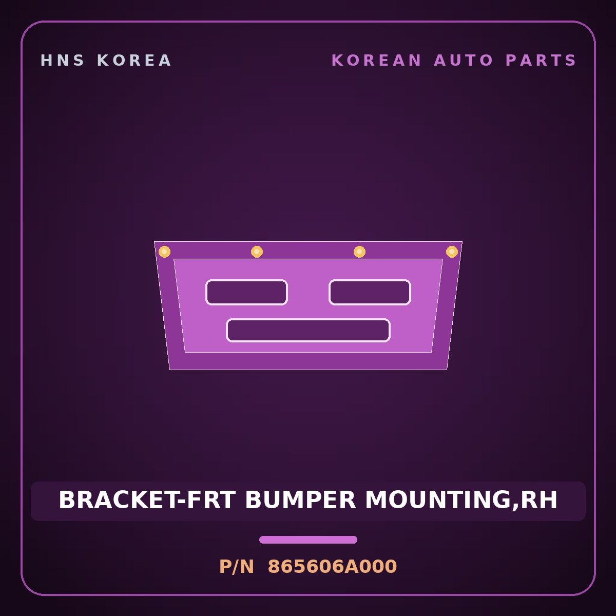 Genuine Mobis BRACKET-FRT BUMPER MOUNTING,RH 865606A000 for 5-Ton Truck 1997 HNS Parts Korea