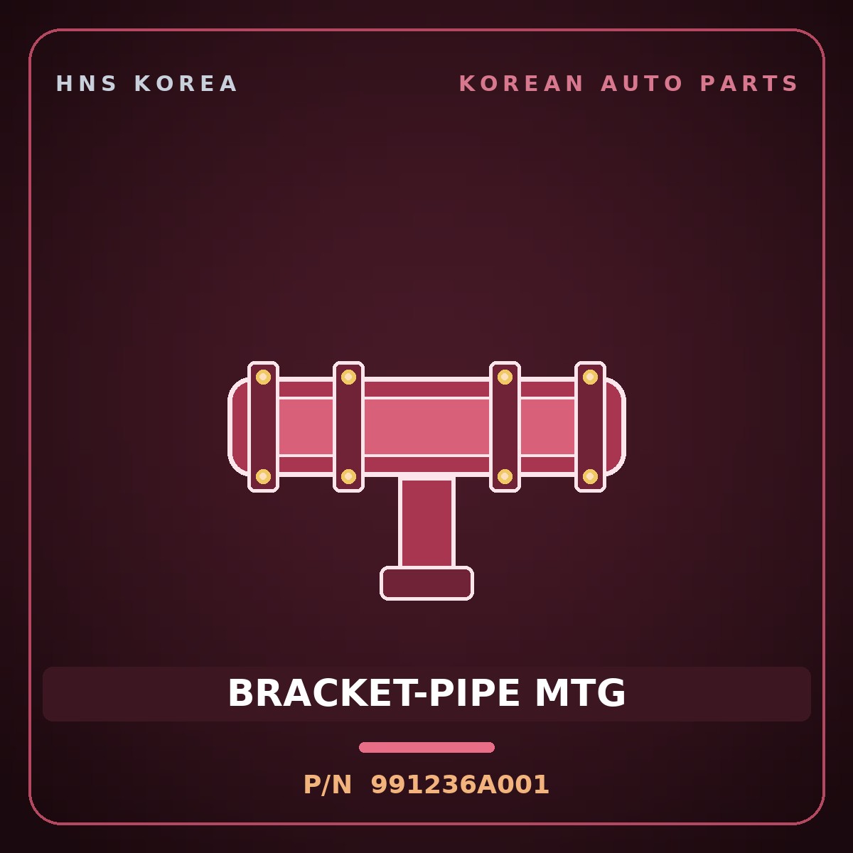 Genuine Mobis BRACKET-PIPE MTG 991236A001 for 5-Ton Truck 1997 HNS Parts Korea