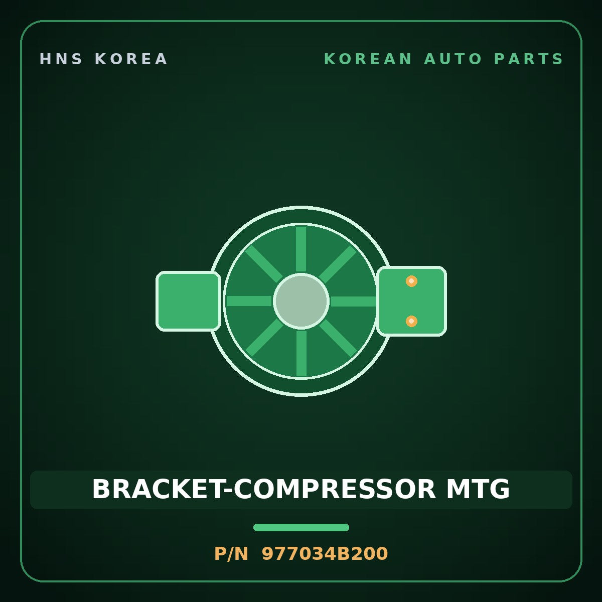 Genuine Mobis BRACKET-COMPRESSOR MTG 977034B200 for Porter 1996 HNS Parts Korea