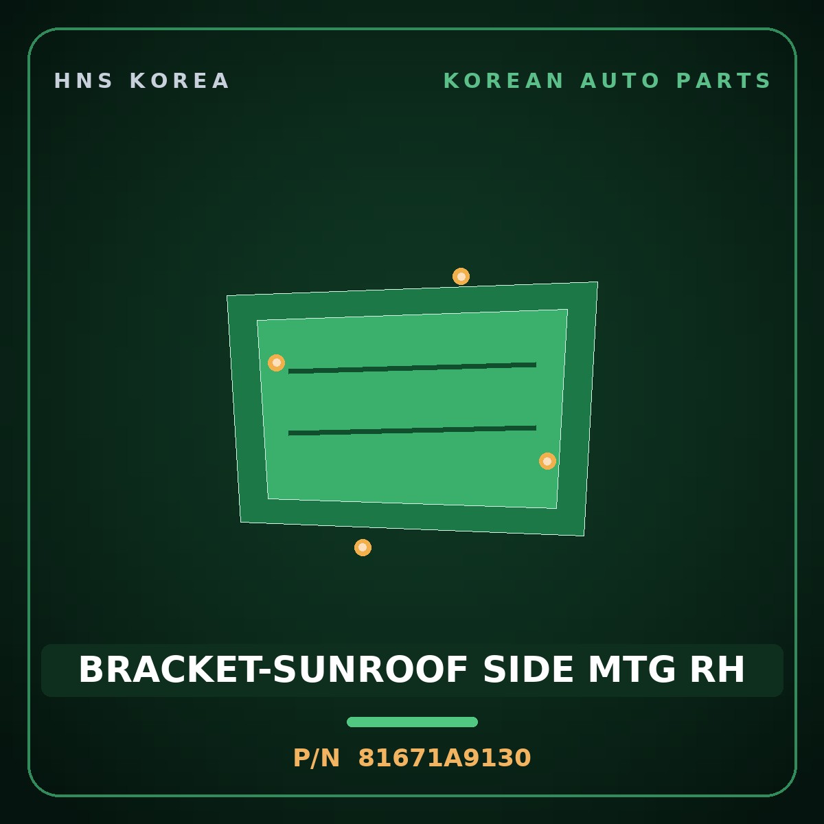 Genuine Mobis BRACKET-SUNROOF SIDE MTG RH 81671A9130 for Carnival 2014 HNS Parts Korea