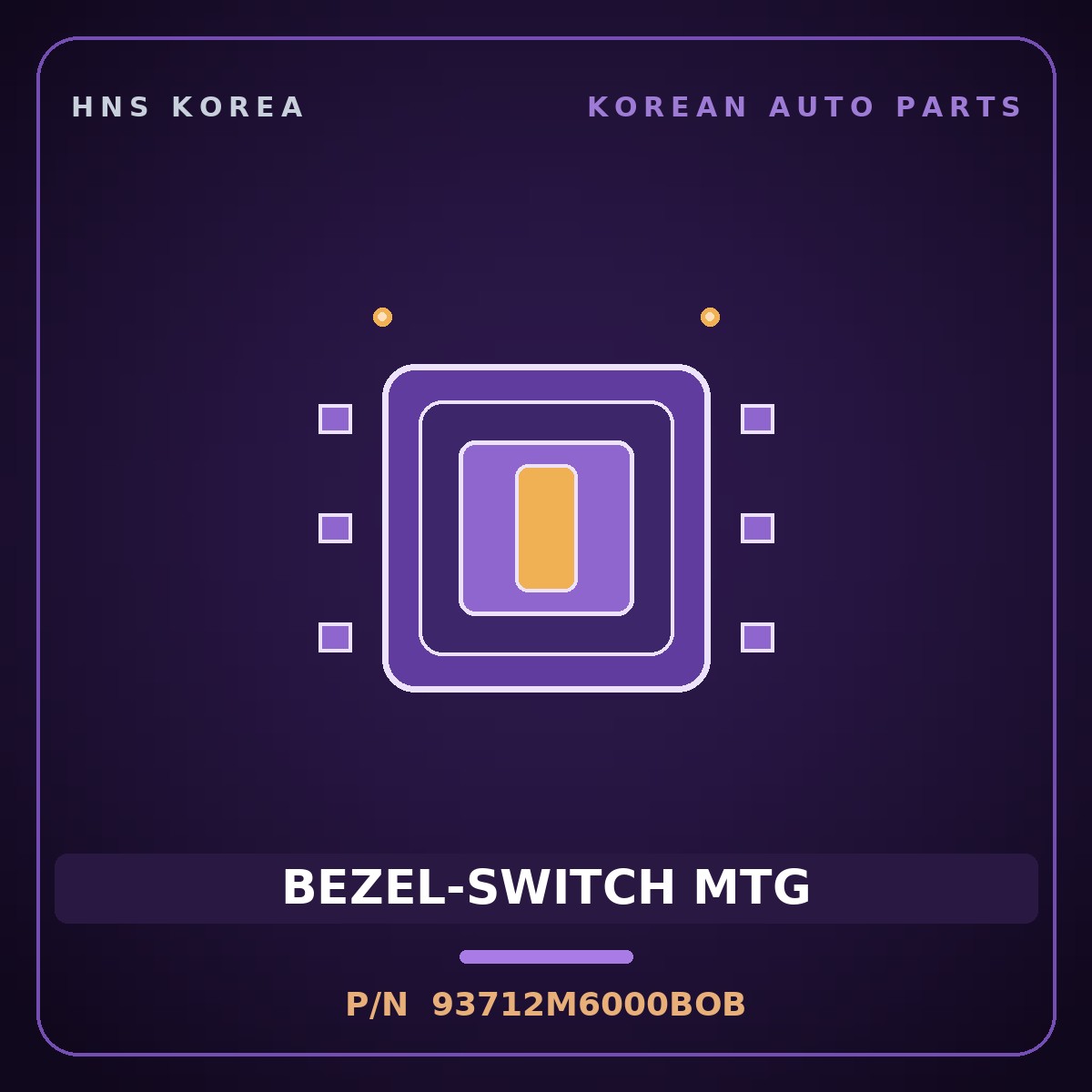 Genuine Mobis BEZEL-SWITCH MTG 93712M6000BOB for K3 2021 HNS Parts Korea