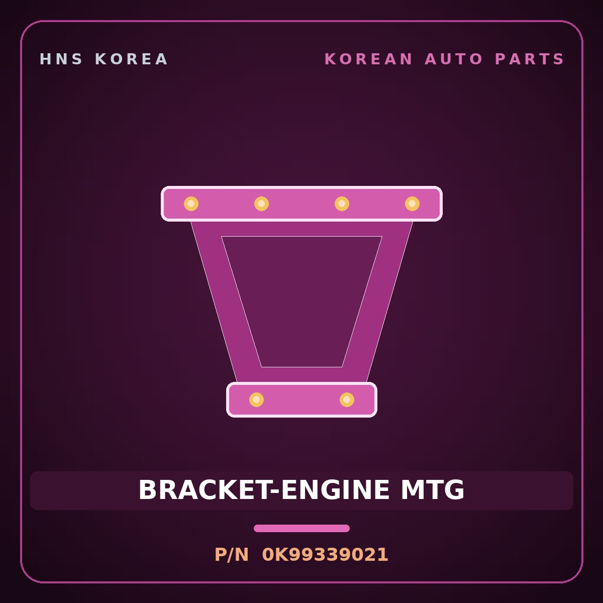 Genuine Mobis BRACKET-ENGINE MTG 0K99339021 for Potentia 1997 HNS Parts Korea
