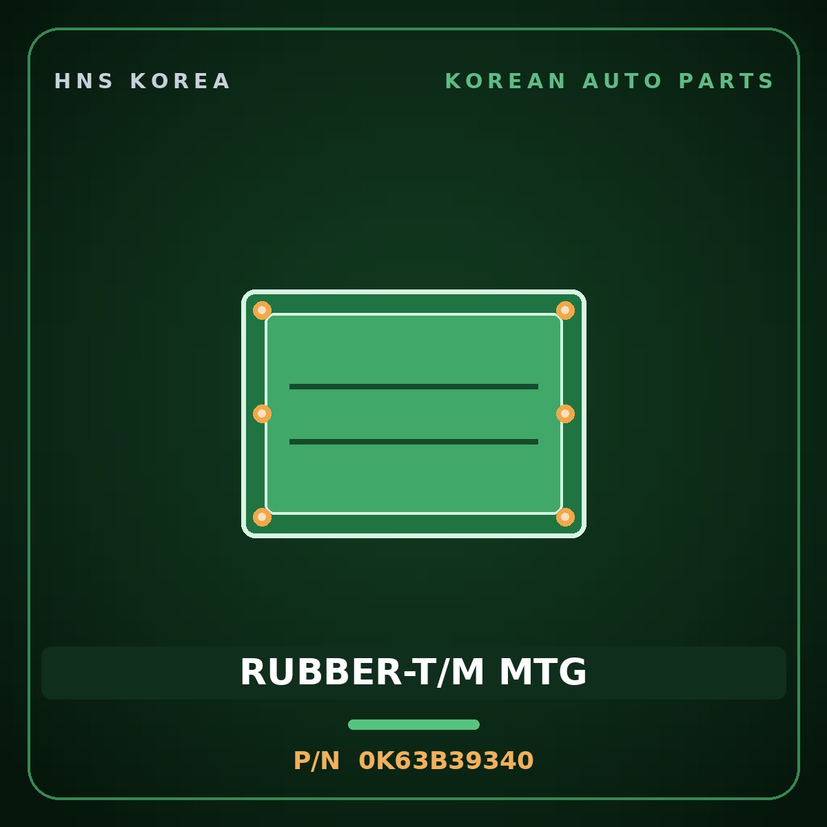 Genuine Mobis RUBBER-T/M MTG 0K63B39340 for Bongo 1997 HNS Parts Korea