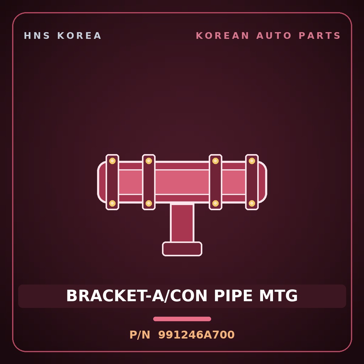 Genuine Mobis BRACKET-A/CON PIPE MTG 991246A700 for 5-Ton Truck 1997 HNS Parts Korea