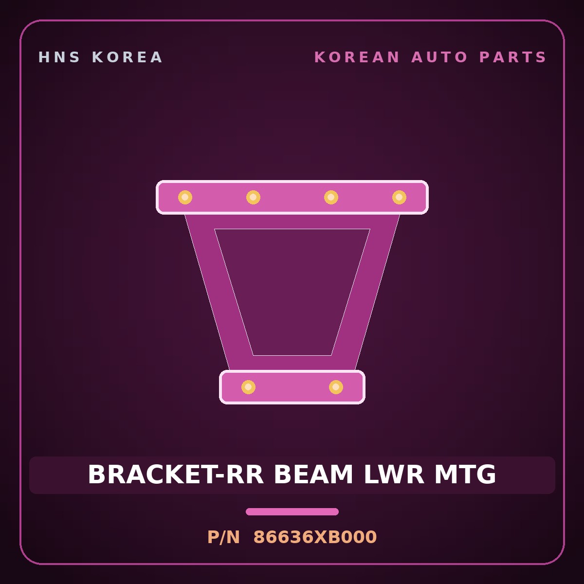 Genuine Mobis BRACKET-RR BEAM LWR MTG 86636XB000 for Elantra 2026 HNS Parts Korea