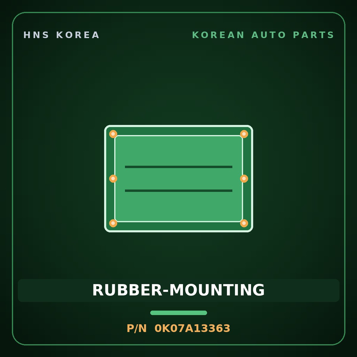 Genuine Mobis RUBBER-MOUNTING 0K07A13363 for Sportage 2000 HNS Parts Korea