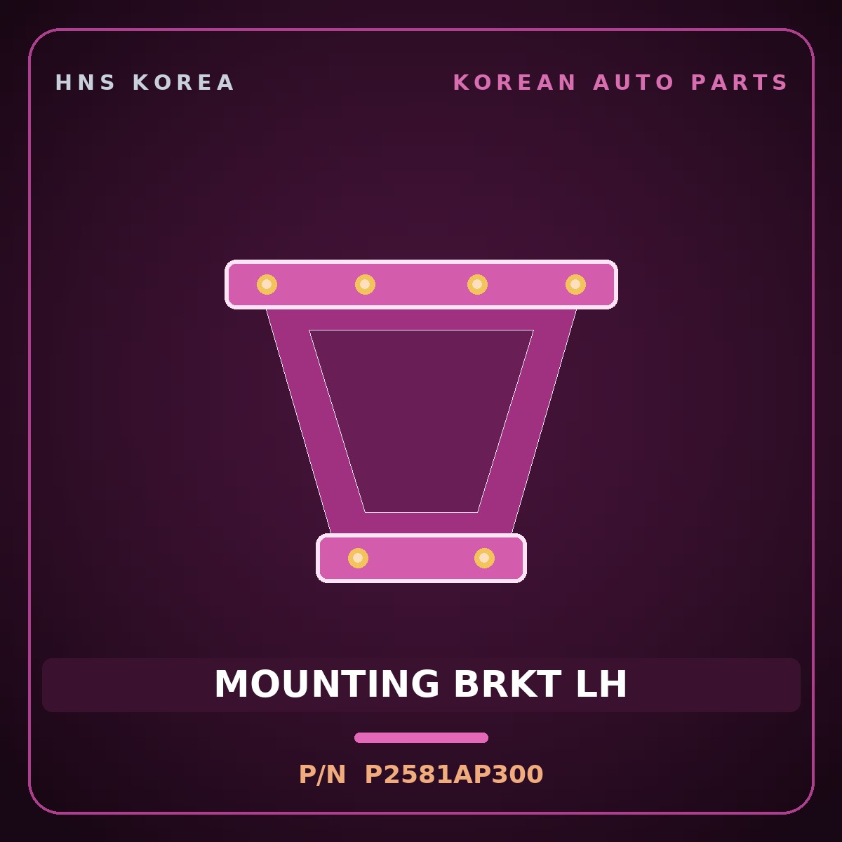 Genuine Mobis MOUNTING BRKT LH P2581AP300 for Santa Fe 2020 HNS Parts Korea