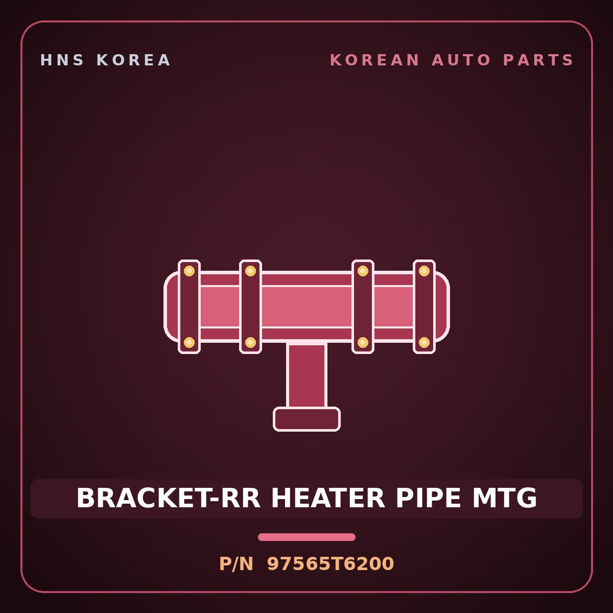 Genuine Mobis BRACKET-RR HEATER PIPE MTG 97565T6200 for Genesis GV80 2020 HNS Parts Korea