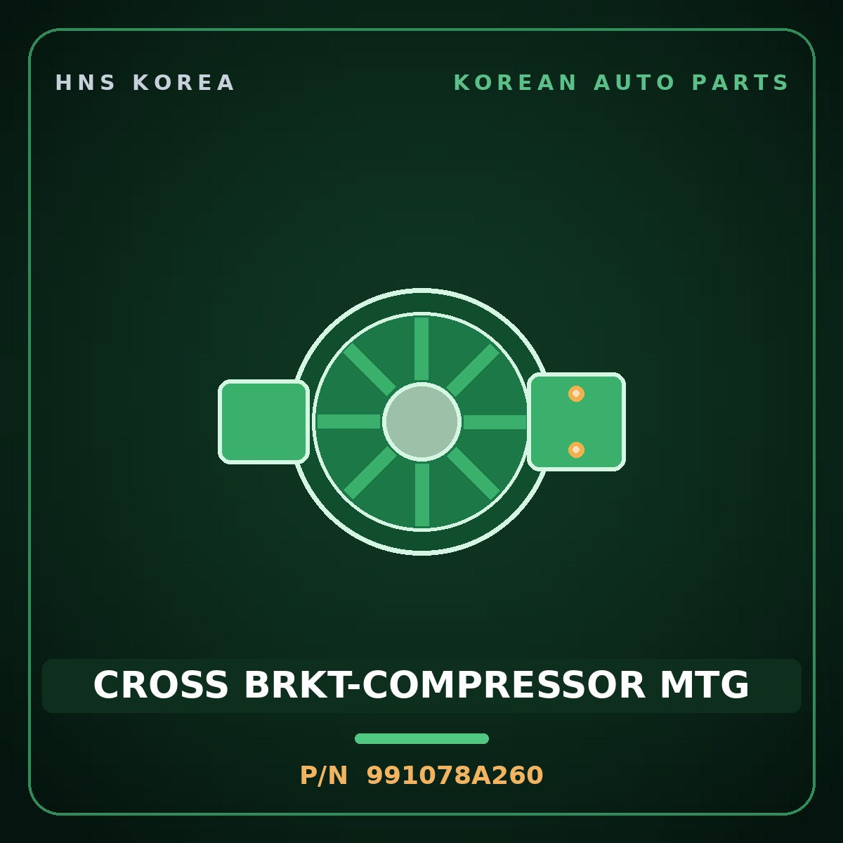 Genuine Mobis CROSS BRKT-COMPRESSOR MTG 991078A260 for Aero Queen 2000 HNS Parts Korea