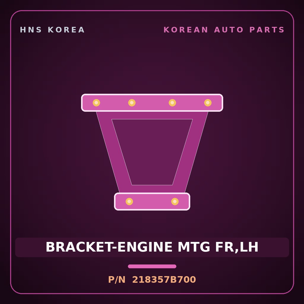 Genuine Mobis BRACKET-ENGINE MTG FR,LH 218357B700 for 8-Ton Truck 2000 HNS Parts Korea